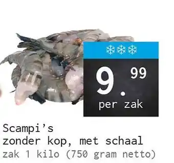 Naanhof Scampi's Zonder Kop, Met Schaal 1kilo aanbieding