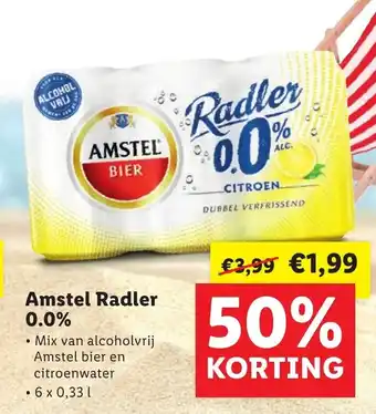 Lidl Amstel radler 0.0% aanbieding