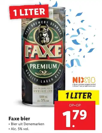 Lidl Faxe bier 1L aanbieding