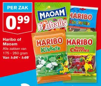 Hoogvliet Haribo of Maoam 175-260g aanbieding