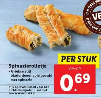 Lidl Spinazierolletje aanbieding