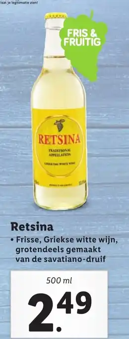 Lidl Retsina 500ml aanbieding