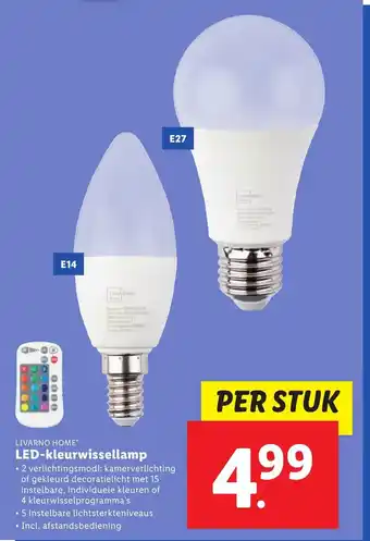 Lidl LED-kleurwissellamp aanbieding