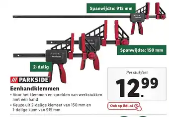 Lidl Parkside eenhandklemmen aanbieding