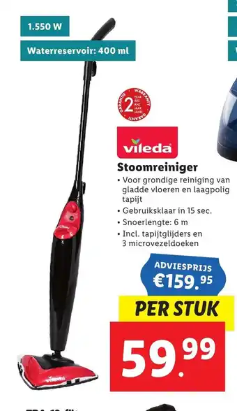 Lidl Vileda stoomreiniger aanbieding