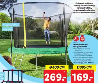 Lidl Trampoline met veiligheidsnet 305cm aanbieding