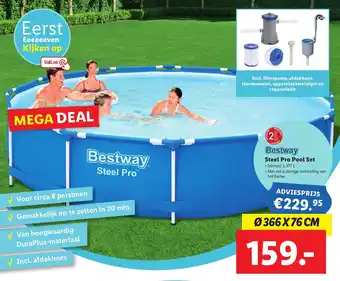 Lidl Bestway steel pro pool set 366 x 76cm aanbieding