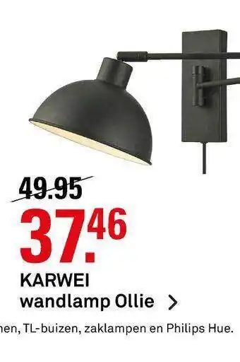 Karwei Karwei Wandlamp Ollie aanbieding