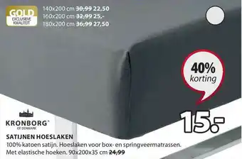 Jysk Satijnen Hoeslaken aanbieding