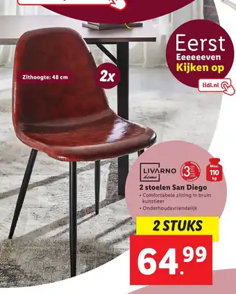 Lidl Livarno home 2 Stoelen san diego 48 cm aanbieding