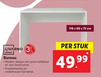 Lidl Livarno home Bureau 116x60x75 cm aanbieding