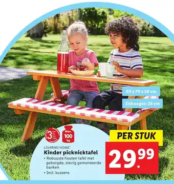 Lidl Livarno Home Kinder picknicktafel 89x79x50 cm aanbieding