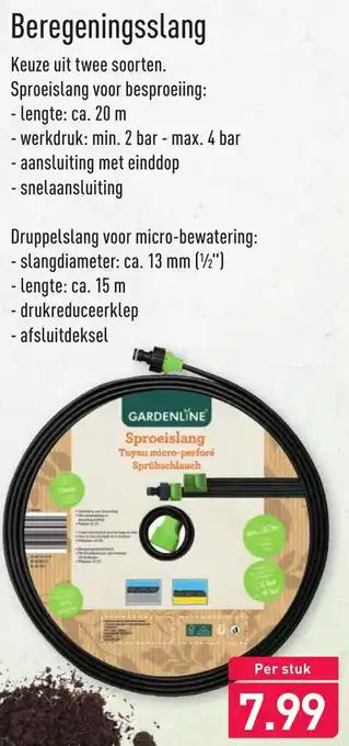 ALDI Gardenline Beregeningsslang 20m aanbieding