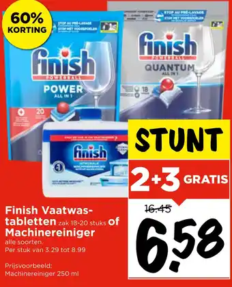 Vomar Voordeelmarkt Finish Vaatwas- tabletten zak 18-20 stuks of Machinereiniger aanbieding