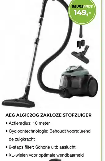 EP AEG AL61C20G ZAKLOZE STOFZUIGER aanbieding