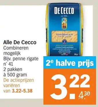 Albert Heijn De Cecco assortiment aanbieding