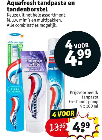 Kruidvat Aquafresh tandpasta en tandenborstel aanbieding