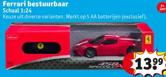 Kruidvat Ferrari bestuurbaar Schaal 1:24 aanbieding