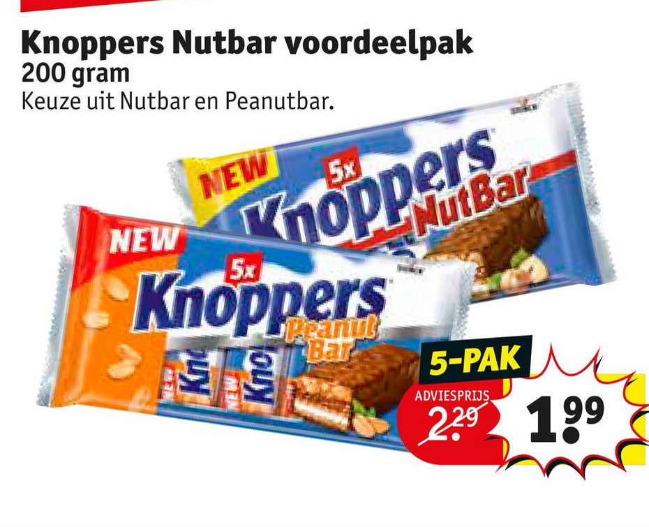 Knoppers Nutbar voordeelpak aanbieding bij Kruidvat