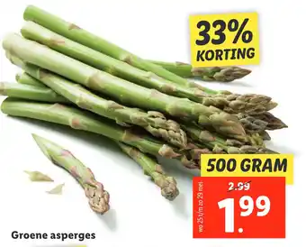 Lidl Groene asperges aanbieding