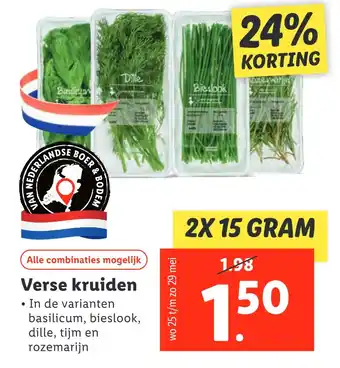 Lidl Verse kruiden aanbieding