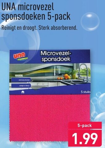 ALDI UNA microvezel sponsdoeken 5-pack aanbieding