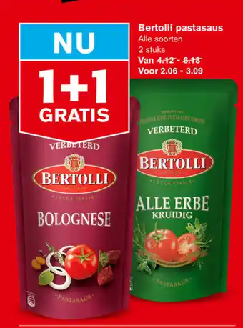 Hoogvliet Bertolli pastasaus 2 st aanbieding