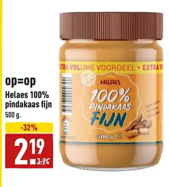 ALDI Helaes 100% pindakaas fijn 500g aanbieding