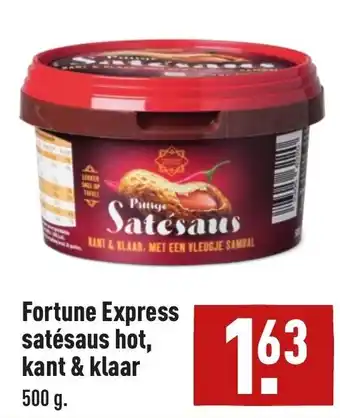 ALDI Fortune express satesaus hot, kant & klaar 500g aanbieding