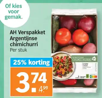 Albert Heijn AH Verspakket Argentijnse chimichurri aanbieding