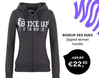 Amsterdam The Style Outlets BOXEUR DES RUES Zipped woman hoodie aanbieding