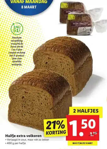 Lidl Halfje extra volkoren aanbieding