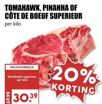 MCD Supermarkt TOMAHAWK, PINANHA OF CÔTE DE BOEUE SUPERIEIUR aanbieding