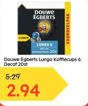 Ochama Douwe Egberts Lungo Koffiecups 6 Decaf 20st aanbieding