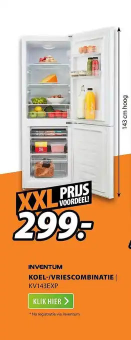 Expert Inventum Koel--Vriescombinatie | KV143EXP aanbieding