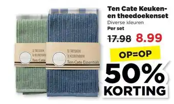PLUS Ten Cate Keuken- En Theedoekenset 50% Korting aanbieding