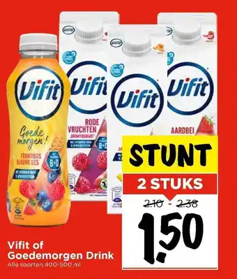 Vomar Voordeelmarkt Vifit Of Goedemorgen Drink aanbieding