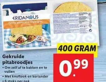 Lidl Eridanous Gekruide Pitabroodjes aanbieding