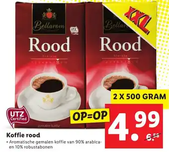 Lidl Bellarom Rood koffie 2x500g aanbieding