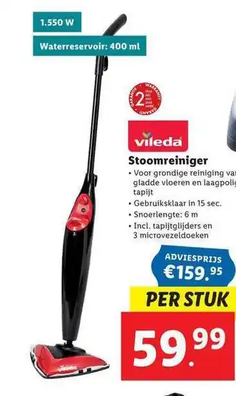 Lidl Vileda Stoomreiniger aanbieding