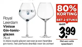 Vomar Voordeelmarkt Royal Leerdam Vinisse Gin-Tonic-Glazen 80% Korting aanbieding