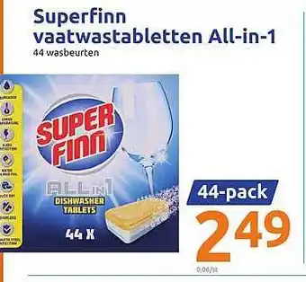 Action Superfinn Vaatwastabletten All-In-1 aanbieding