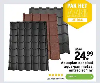 GAMMA Aquaplan Dakplaat Aqua-Pan Metaal Antraciet 1 M² aanbieding