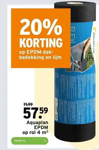 GAMMA Aquaplan EPDM Op Rol 4 M² 20% Korting aanbieding