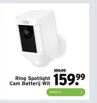 GAMMA Ring Spotlight Cam Batterij Wit aanbieding