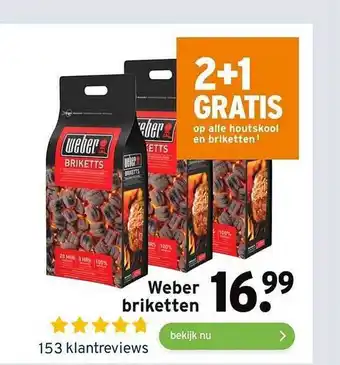 GAMMA Weber Briketten 2+1 Gratis aanbieding