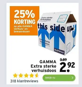 GAMMA Gamma Extra Sterke Verhuisdoos 25% Korting aanbieding