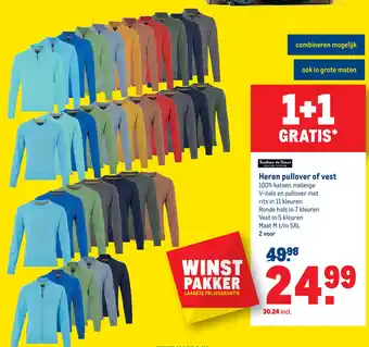 Makro Heren pullover of vest aanbieding