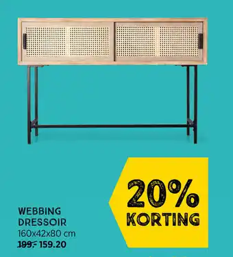 Xenos Webbing Dressoir 160x42x80 cm aanbieding