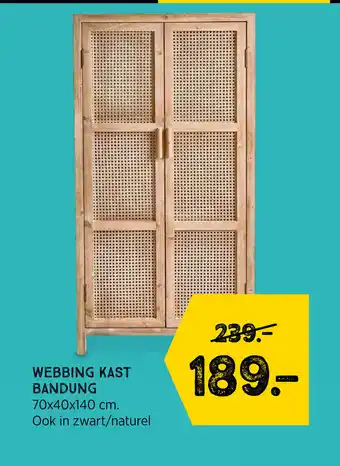 Xenos Webbing Kast Bandung 70x40x140 cm aanbieding